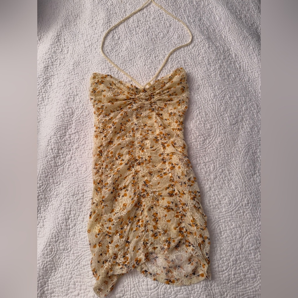 Intimately Free People - Yellow Floral Mini Slip Dress - Size XS